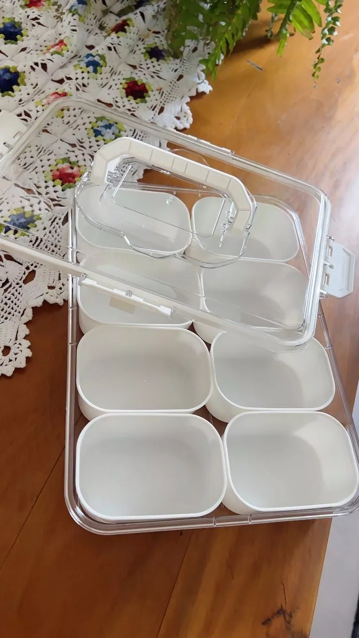 Caixa Organizadora para Alho Multiuso 6 Divisórias Acrílica Transparente Empilhável IZEKEEP FRESH photo review