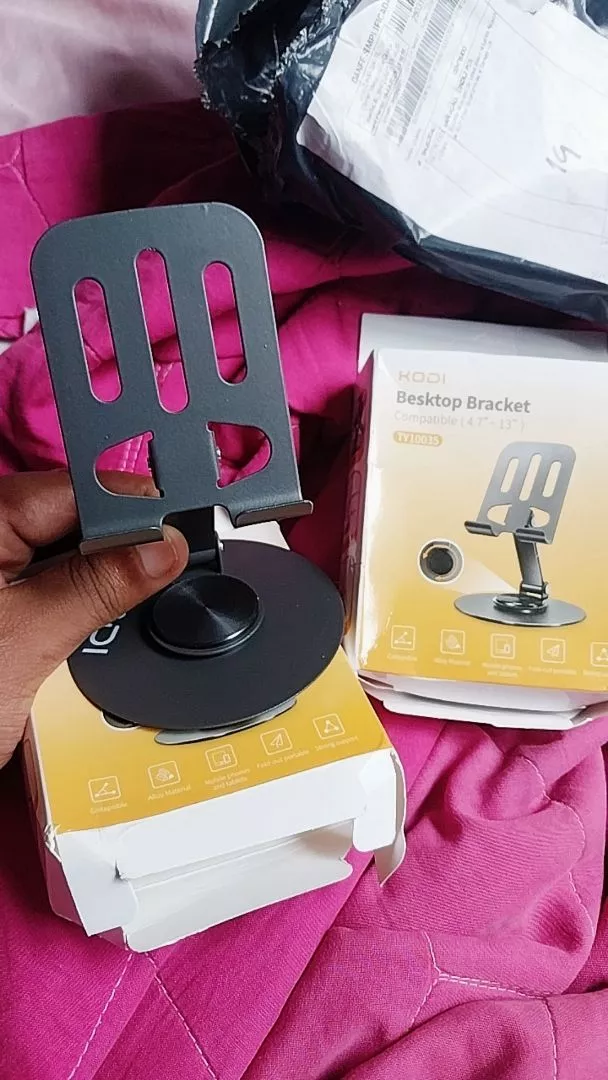 Suporte de Mesa Alumínio Rotativo 360° Ajustável Compatível Tablet Celular IZEFLEX STAND photo review