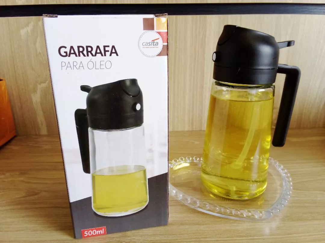 Azeiteiro Vinagreiro Spray Vidro Transparente 470ml com Botão Dosador IZEGLASS FLOW photo review
