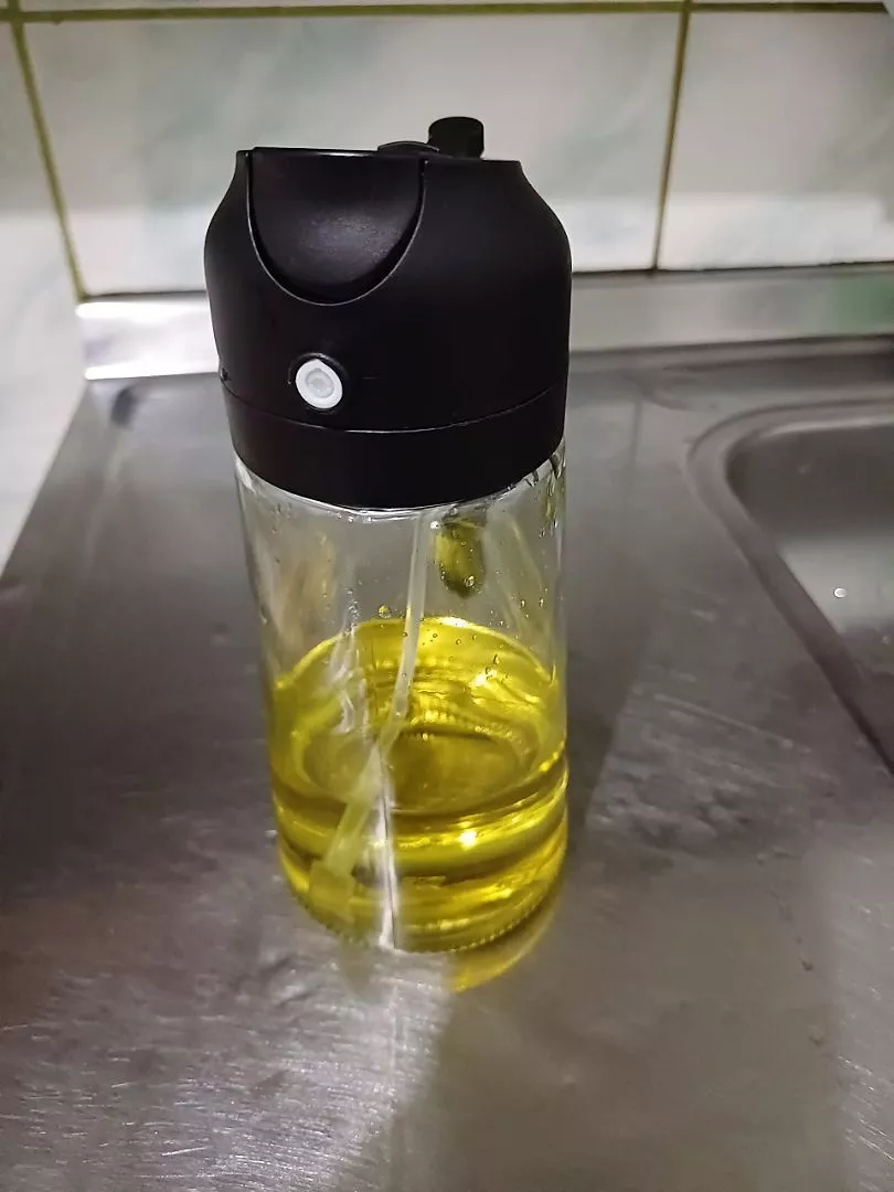 Azeiteiro Vinagreiro Spray Vidro Transparente 470ml com Botão Dosador IZEGLASS FLOW photo review