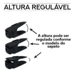 Organizador de Sapatos Preto Altura Ajustável 20 Unidades IZEBOXX SPACE