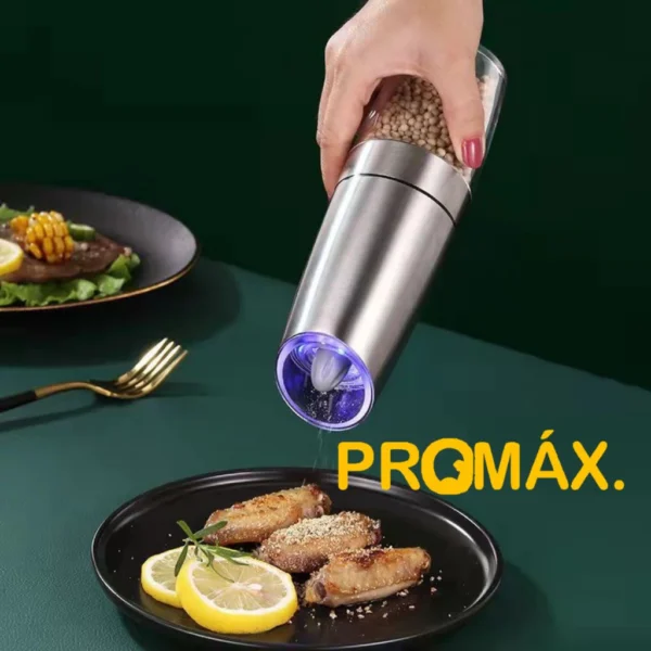 Moedor Elétrico de Pimenta e Sal Automático com Sensor LED, Ajuste de Moagem Fina ou Grossa, Portátil IZEFLAVOR PRO