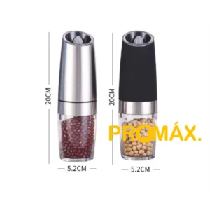 Moedor Elétrico de Pimenta e Sal Automático com Sensor LED, Ajuste de Moagem Fina ou Grossa, Portátil IZEFLAVOR PRO