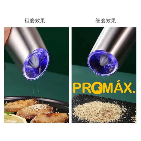 Moedor Elétrico de Pimenta e Sal Automático com Sensor LED, Ajuste de Moagem Fina ou Grossa, Portátil IZEFLAVOR PRO