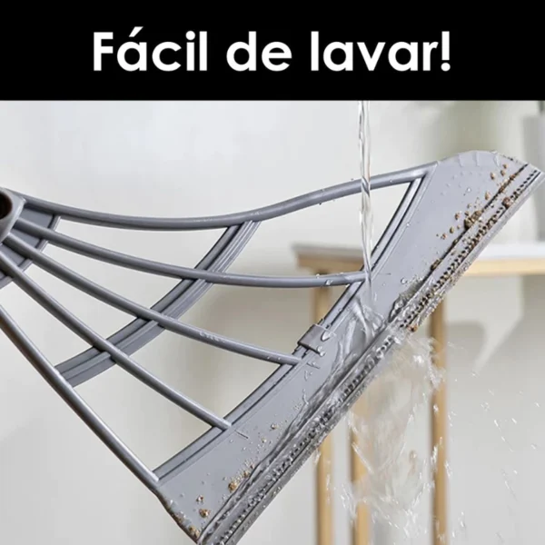 Vassoura Mágica 3 em 1 Silicone, Limpa Vidro e Piso, Aço Inox IZEFLAT CLEAN