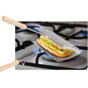 Sanduicheira Baurutex Tostex Dupla Alumínio, Trava Segurança, Cabo Madeira – IZEGRILL MASTER