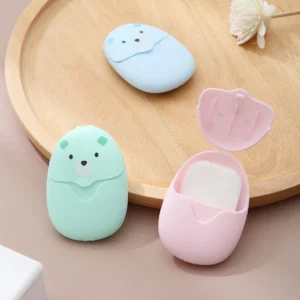 Sabonete em Folhas Portátil com Case Ursinho, 50 Unidades, Perfumado, Viagem IZECARE CLEAN TRAVEL