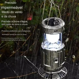Lampião Solar Retrátil 6 LED Portátil à Prova d'Água para Camping IZEOUTDOOR POWER