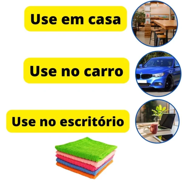 Kit 10 Panos Microfibra Alta Absorção Multiuso IZEULTRA CLEAN