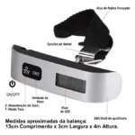 Balança Digital Portátil 50kg com Gancho e Display Precisão IZEWEIGHT SAFE