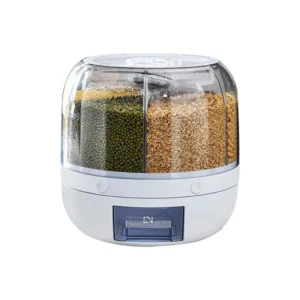Dispenser Giratório 6 Compartimentos para Grãos e Cereais Transparente Conservação IZECO FRESH