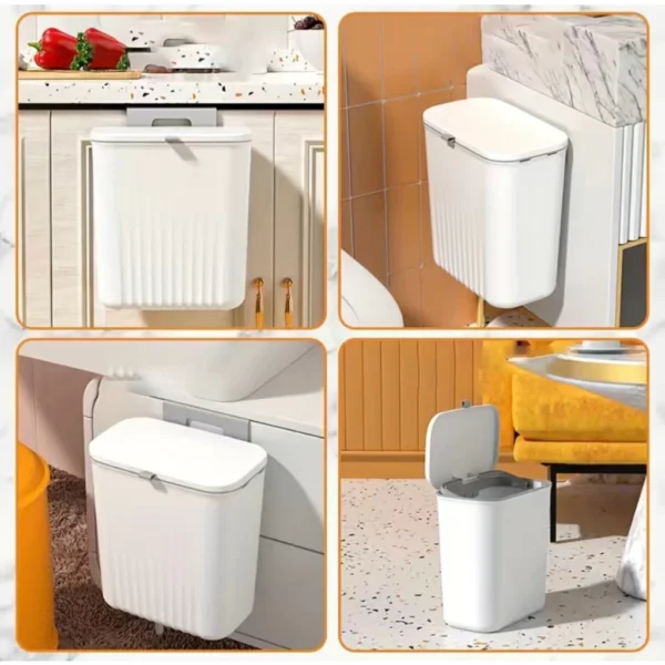 Lixeira Suspensa Adesiva 9L Anti Odor, Fixação Sem Furos, Design Moderno IZECLIP FRESH