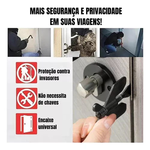 Trava de Segurança Portátil Universal Em Aço Inox Para Viagens IZELOCK SAFE