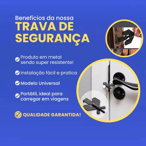 Trava de Segurança Portátil Universal Em Aço Inox Para Viagens IZELOCK SAFE