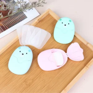 Sabonete em Folhas Portátil com Case Ursinho, 50 Unidades, Perfumado, Viagem IZECARE CLEAN TRAVEL