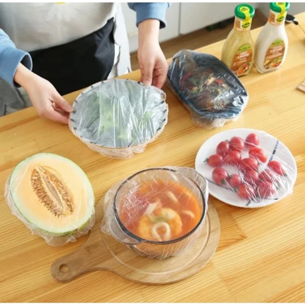 Tampa Plástica Descartável Multiuso IZEFOOD FLEX 100 Unidades - Para Alimentos, Touca de Banho, Esticável até 5.5cm