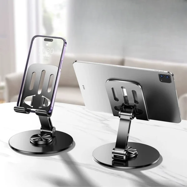 Suporte de Mesa Alumínio Rotativo 360° Ajustável Compatível Tablet Celular IZEFLEX STAND