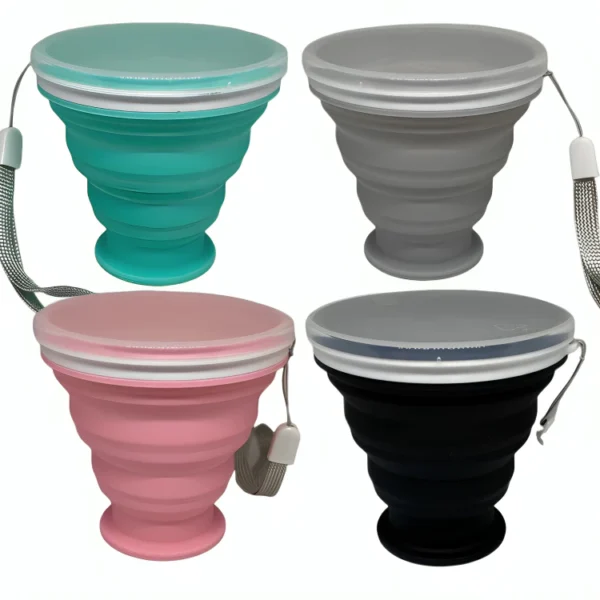 Copo Retrátil de Silicone 200ml com Tampa, Portátil, Ecológico IZEPOCKET FLEX