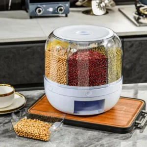 Dispenser Giratório 6 Compartimentos para Grãos e Cereais Transparente Conservação IZECO FRESH
