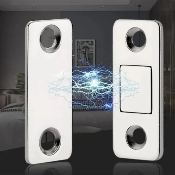 Kit 8 Chapinhas Magnéticas Ultra-Finas Aço Inoxidável Porta Gaveta Armário IZELOCK FIX