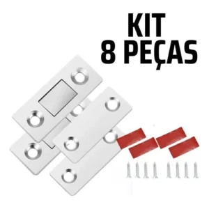 Kit 8 Chapinhas Magnéticas Ultra-Finas Aço Inoxidável Porta Gaveta Armário IZELOCK FIX