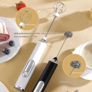 Mini Mixer Elétrico 3 Velocidades Recarregável Silencioso IZEFOAM PRO