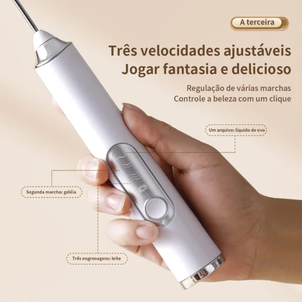 Mini Mixer Elétrico 3 Velocidades Recarregável Silencioso IZEFOAM PRO