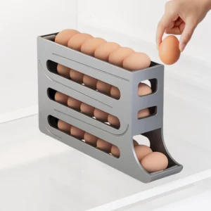 Porta Ovos Deslizante para Geladeira 4 Andares 30 Unidades Compacto IZEORGANIZE PRO