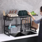 Escorredor de Louças Ajustável Aço Inoxidável Preto IZEORGANIC PRO