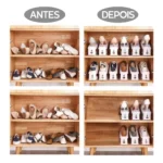 Organizador de Sapatos Preto Altura Ajustável 20 Unidades IZEBOXX SPACE