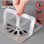 Tela Protetora Adesiva para Ralo 10x10cm, Coletor de Cabelo, Anti-Inseto, Fácil Instalação IZECLEAN SAFE