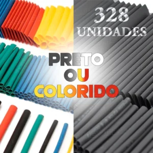 Kit Tubo Termo Retrátil 328 Peças Poliolefina 5 Cores 2:1 IZESEAL PRO