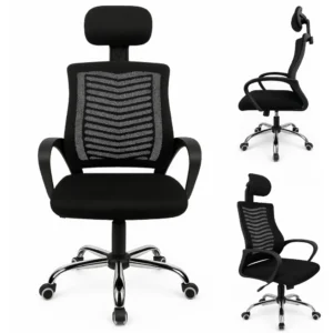 Cadeira de Escritório Ergonômica com Ajuste de Altura e Encosto de Cabeça IZEFORM COMFORT