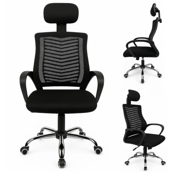 Cadeira de Escritório Ergonômica com Ajuste de Altura e Encosto de Cabeça IZEFORM COMFORT