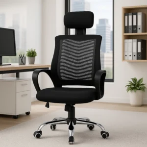 Cadeira de Escritório Ergonômica com Ajuste de Altura e Encosto de Cabeça IZEFORM COMFORT
