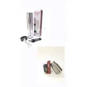 Abridor de Vinho Elétrico Recarregável Inox com Tampa a Vácuo IZEOPEN PRO