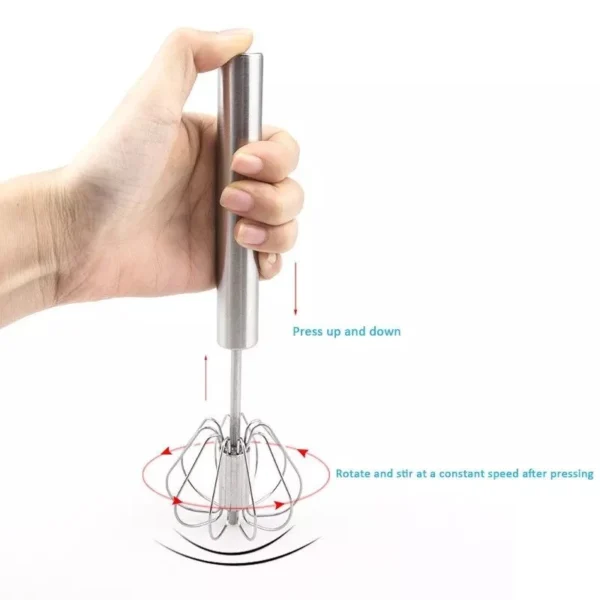 Batedor de Ovos Inox Manual 30cm Para Claras Café IZEHANDY WHISK