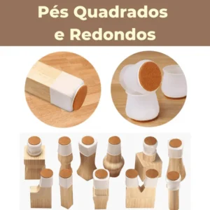 Kit 16 Protetores de Pés de Cadeira Redutor de Ruído IZESOFT SILENCE IZESHOP