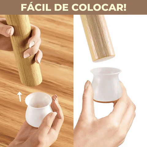 Kit 16 Protetores de Pés de Cadeira Redutor de Ruído IZESOFT SILENCE IZESHOP