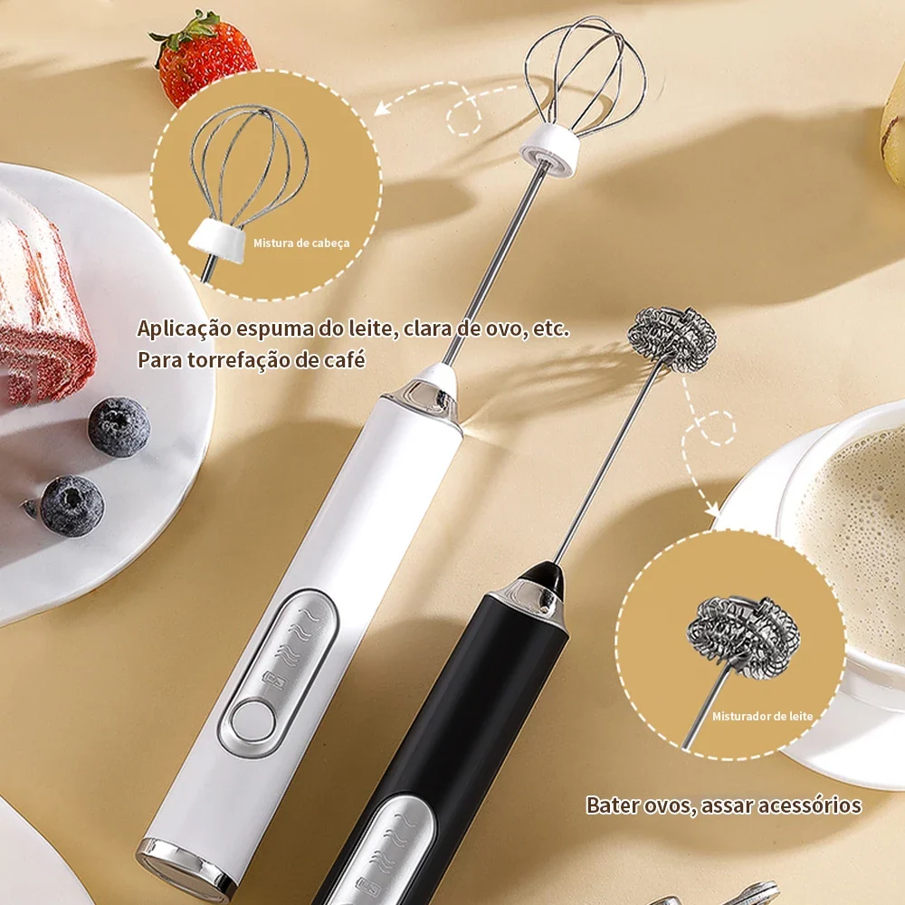 Mini Mixer Elétrico 3 Velocidades Recarregável Silencioso IZEFOAM PRO IZESHOP