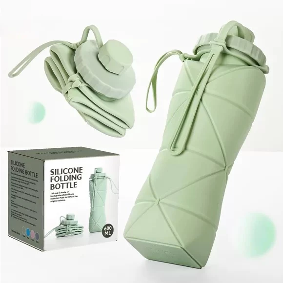 Garrafa de Água Dobrável Silicone 600ml Portátil BPA Free Lavável IZEHYDRA FLEX