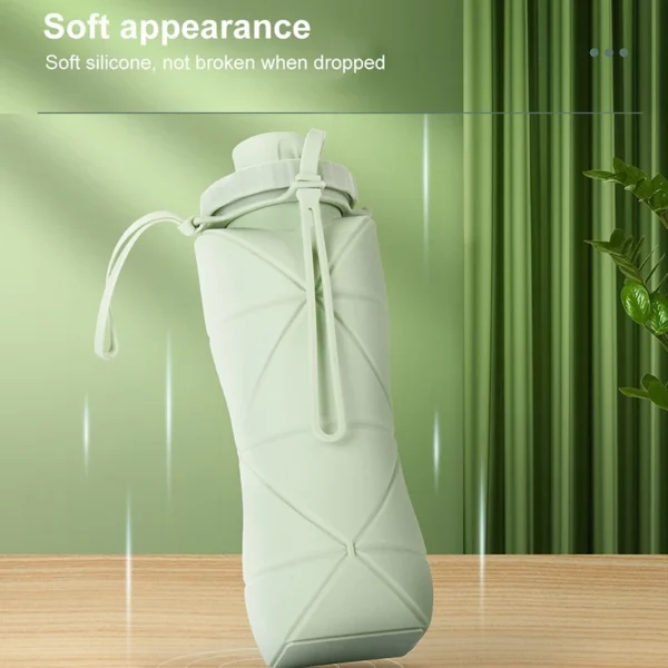 Garrafa de Água Dobrável Silicone 600ml Portátil BPA Free Lavável IZEHYDRA FLEX