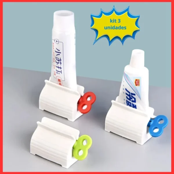 Kit 3 Espremedores de Pasta Dente Pomada Compacto Antidesperdício IZECARE PACK