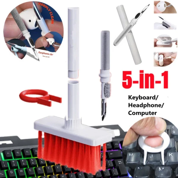 Kit Limpeza 5 em 1 Fones Sem Fio, Teclado, Headset Cerdas Macias IZECLARITY PRO