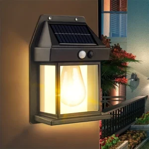 Luminária Solar com Sensor de Movimento, 3 Modos de Iluminação, LED, Bateria de Lítio IP65 IZESAFE LIGHT
