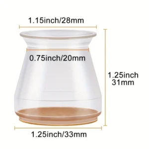 Protetor para Pé de Cadeira 12 Unidades Silicone Antirruído Feltro IZEQUIET GRIP