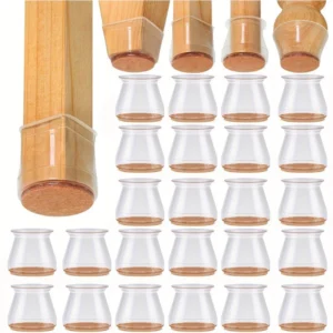 Protetor para Pé de Cadeira 12 Unidades Silicone Antirruído Feltro IZEQUIET GRIP