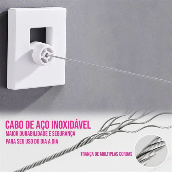 Estrutura do varal retrátil