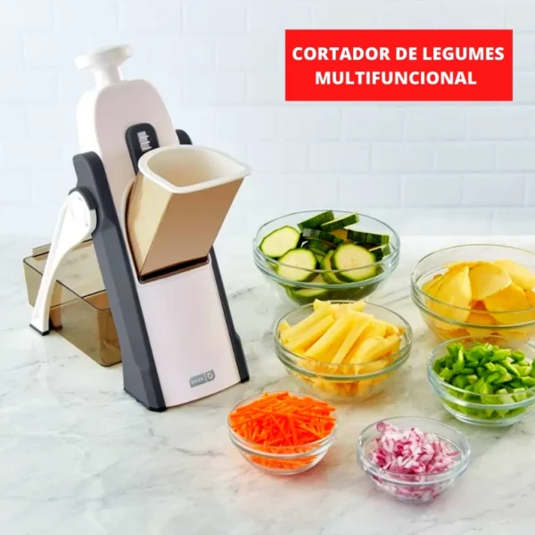 Cortador Fatiador Mandoline 8 em 1 Ajustável Dobrável Inox Cozinha IZE CHEF SLICE