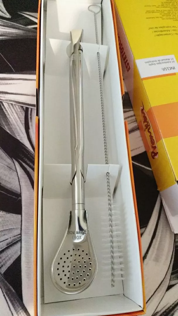 Bomba para Tereré Aço Inox 19cm Rosqueável com Escova IZECHILL CLEAN photo review